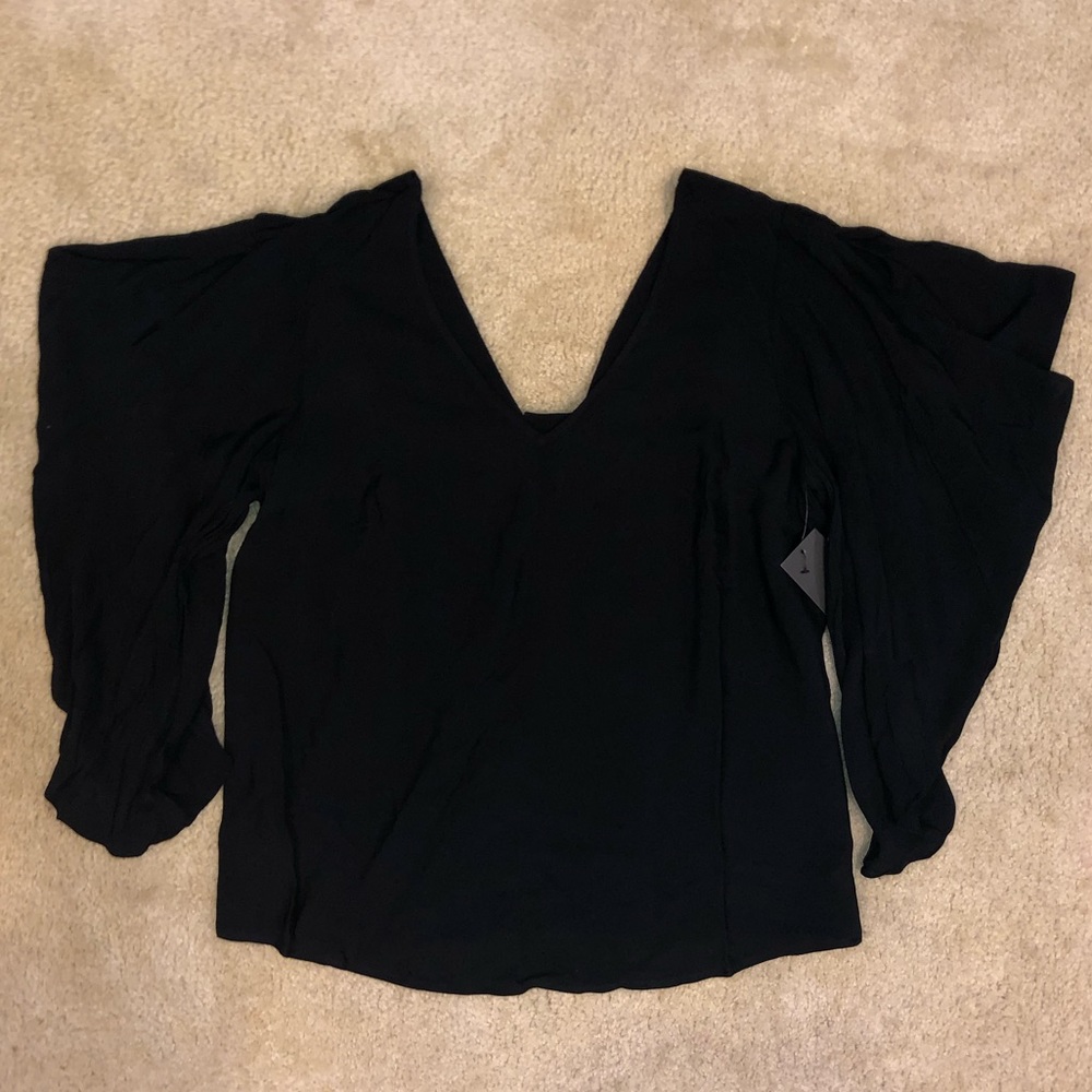 🆕 Eloquii Flare Sleeve Bow Back Top - Picture 4 of 5